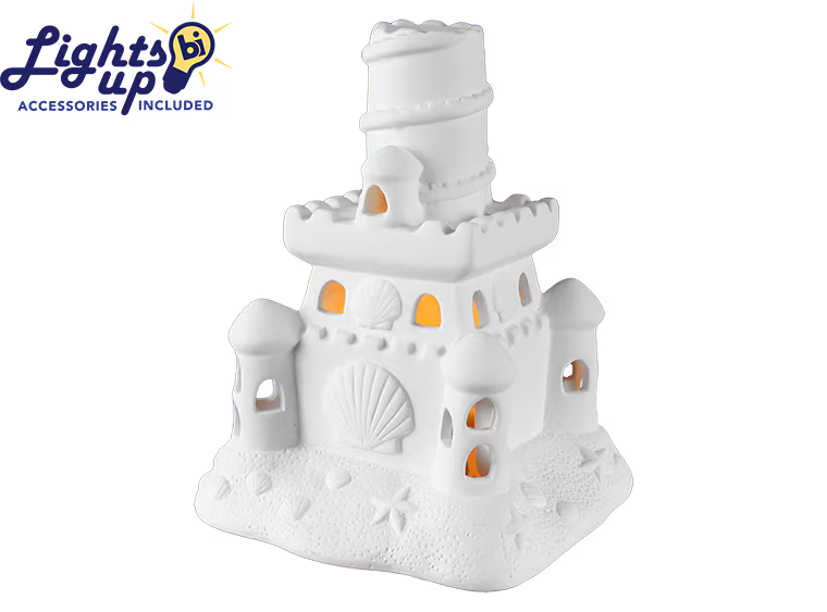 Lighted Sand Castle Pottery